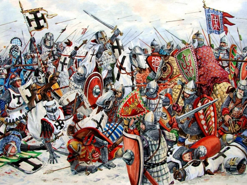 18 апреля - День воинской славы России - Победа русских воинов князя Александра Невского над немецкими рыцарями на Чудском озере (1242 год).